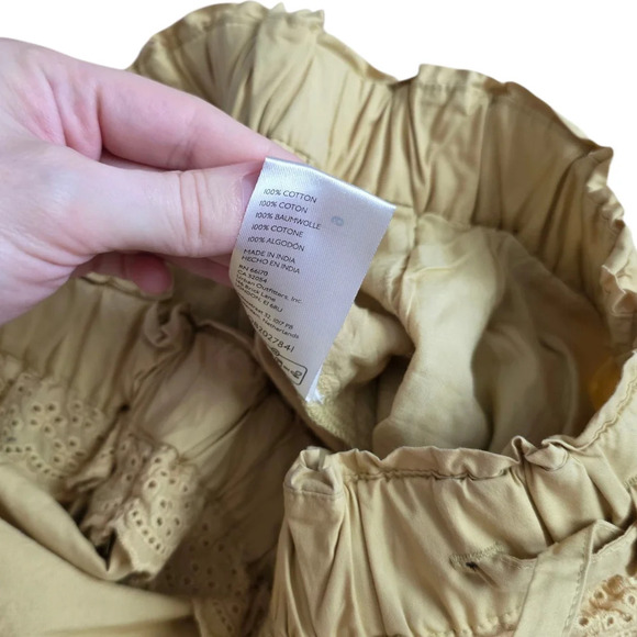 Free People Yellow Eyelet Trim Beach Life Harem Pants M - Picture 6 of 6